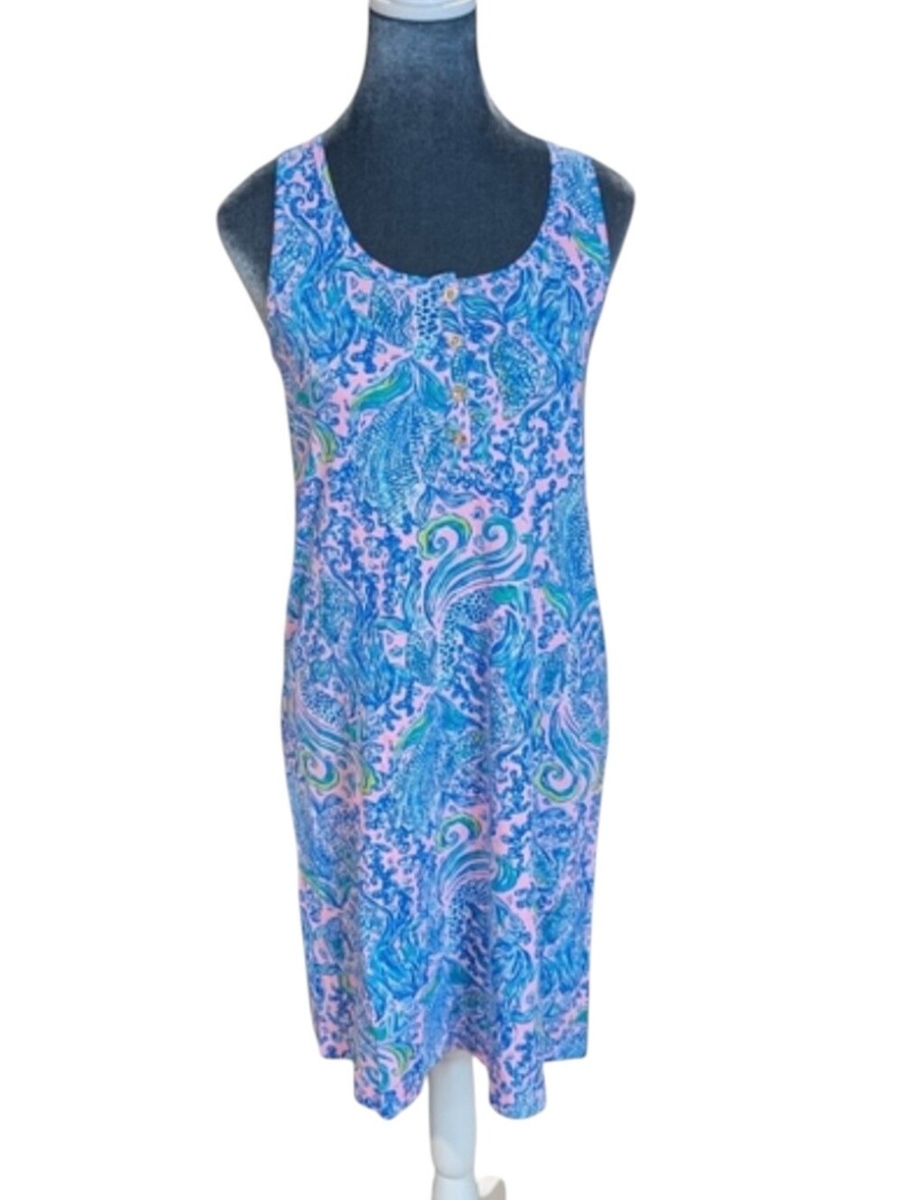 Lilly Pulitzer Lela Henley Tank Mini Dress in We Mermaid It Size XXS NWOT